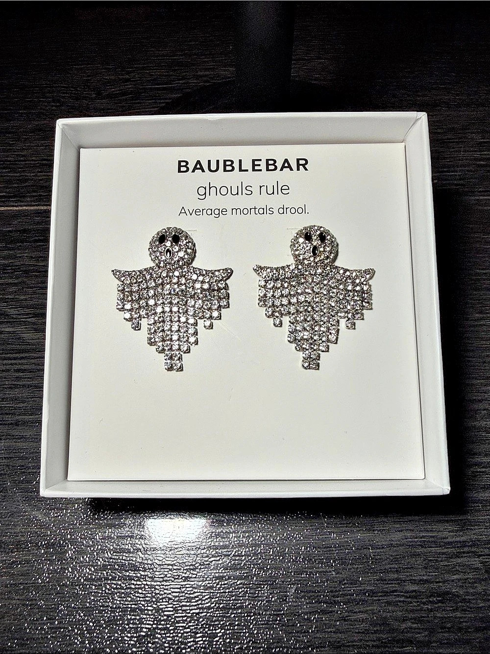 BaubleBar Ghouls Rule Earrings Crystal Ghoul Earrings NWOT